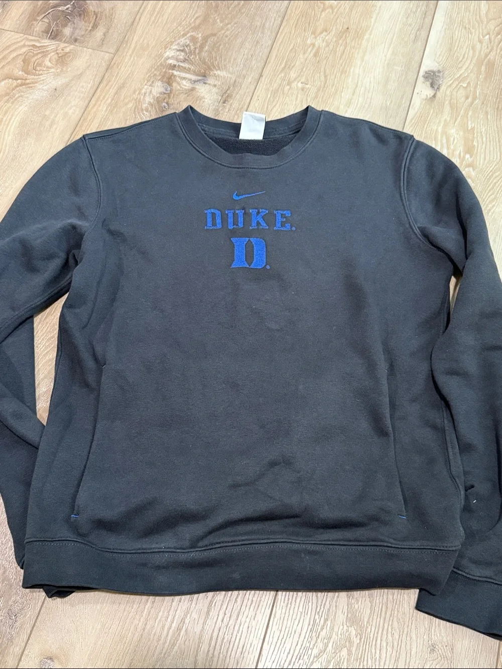 Nike Black Crewneck Sweatshirt with Blue Duke Logo